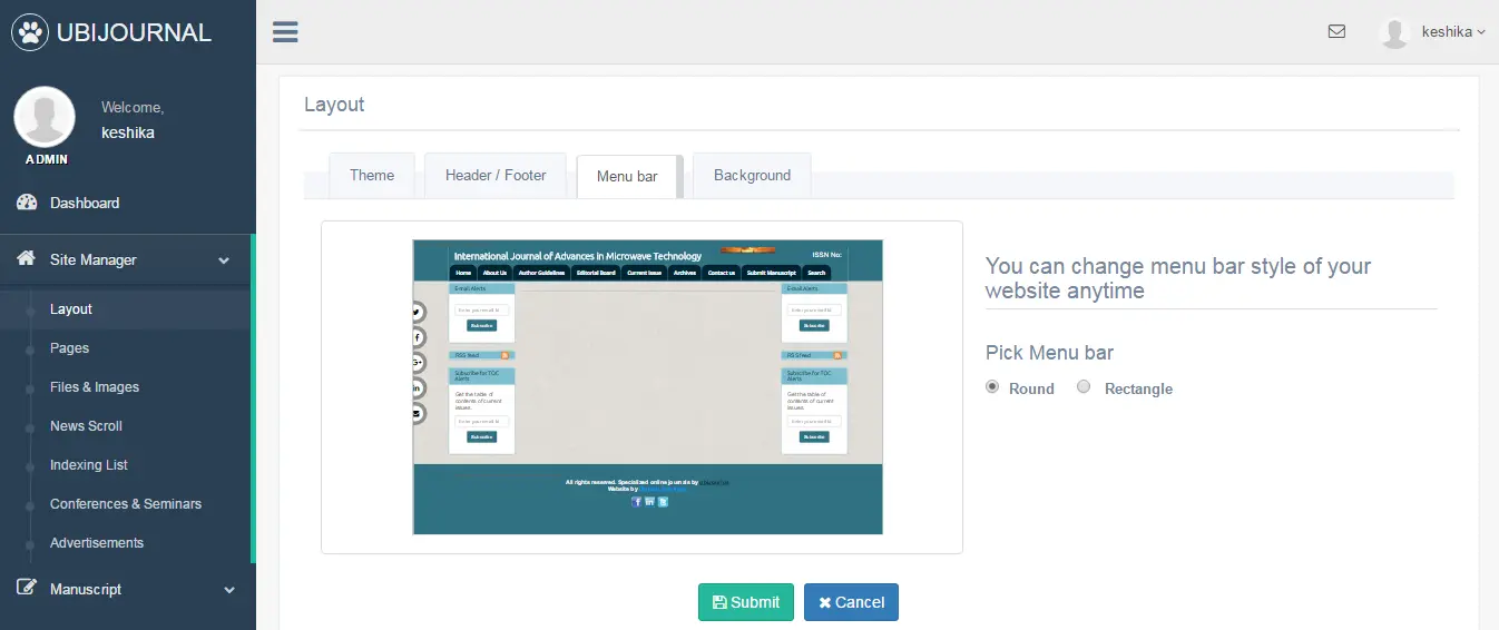 Set up your journal website